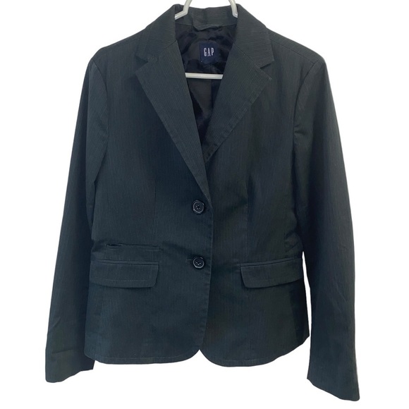 GAP ladies blazer dark gray pinstriped size 10. - Picture 4 of 12
